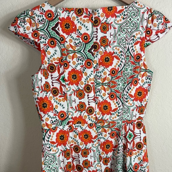 By Anthropologie Cecily Fit & Flare Sweetheart Floral Midi Dress Size Medium - Picture 8 of 10